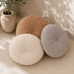 Thumbnail for Boucle Round Cushion | Handmade Teddy Accent Pillow for Sofa, Bed & Chair