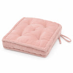 Thumbnail for Blush Cotton Velvet square Chair pad with ties