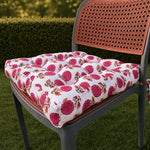 Thumbnail for Floral Hand Block Print Chair Cushion with Ties – Handmade Botanical Seat Pad for Dining, Patio & Farmhouse Home Decor