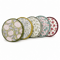 Thumbnail for Handmade Round Block Print & Velvet Chair Pad