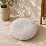 Thumbnail for Boucle Round Cushion | Handmade Teddy Accent Pillow for Sofa, Bed & Chair