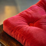 Thumbnail for Velvet Chair Cushion with Ties: Square Cotton Seat Pad