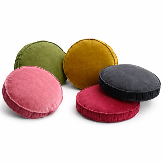 Cotton Velvet Round Chair Pad