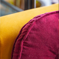 Thumbnail for Round Cotton Velvet Throw Pillow | Tufted Decorative Cushion for Sofa & Bed