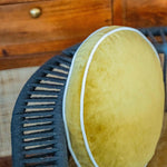 Thumbnail for Cotton Velvet Round Chair Pad with White Piping