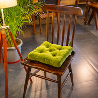 Thumbnail for Velvet Chair Cushion with Ties: Square Cotton Seat Pad