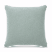 Thumbnail for Aqua Spa Green White piping Cotton Velvet Cushion Cover