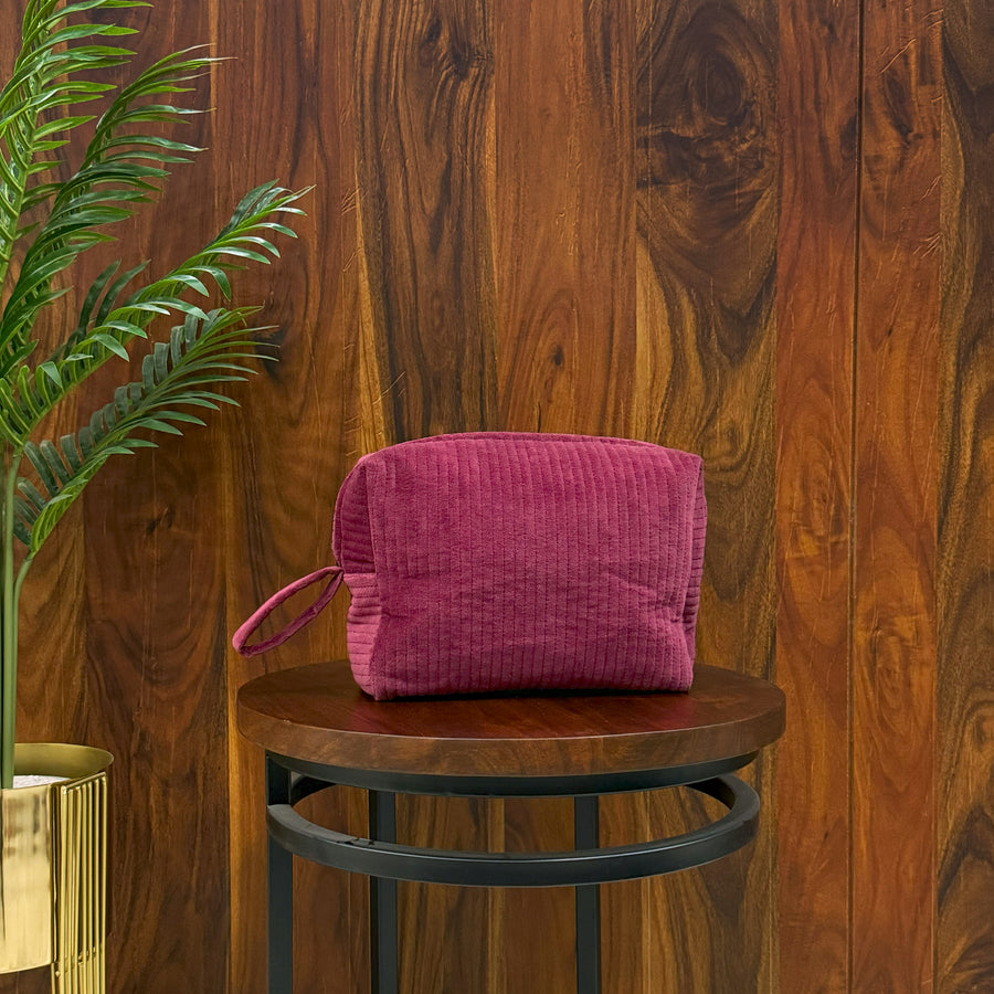 Velvet Quilted Makeup Travel Pouch Handmade Cosmetic Bag Luxury Velvet Travel Bag Makeup Skincare Organizer | Coin purse Set Of 3