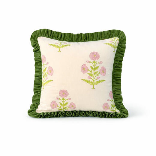 Ruffled Pillow Shams - Custom Cotton Pillowcase - Envelope Style Pillow Cover - Standard Queen King Pillow Case - moss green Ruffle Shams