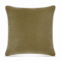 Thumbnail for Burnt Peanut White piping Cotton Velvet Cushion Cover