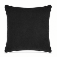 Thumbnail for Black White piping Cotton Velvet Cushion Cover