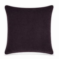 Thumbnail for Chocolate White piping Cotton Velvet Cushion Cover