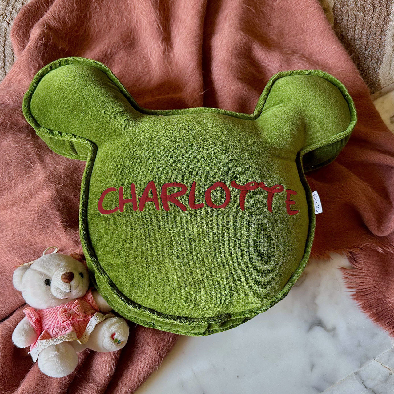 Handmade Cotton Velvet Mickey - Shaped Pillow – Custom Name Christmas Cushion