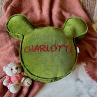 Thumbnail for Handmade Cotton Velvet Mickey - Shaped Pillow – Custom Name Christmas Cushion