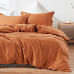 Thumbnail for 400 TC Washed Cotton Duvet Cover: Cinnamon Boho Bedding