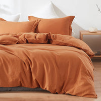 Thumbnail for 400 TC Washed Cotton Duvet Cover: Cinnamon Boho Bedding