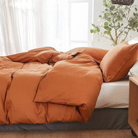 Thumbnail for 400 TC Washed Cotton Duvet Cover: Cinnamon Boho Bedding