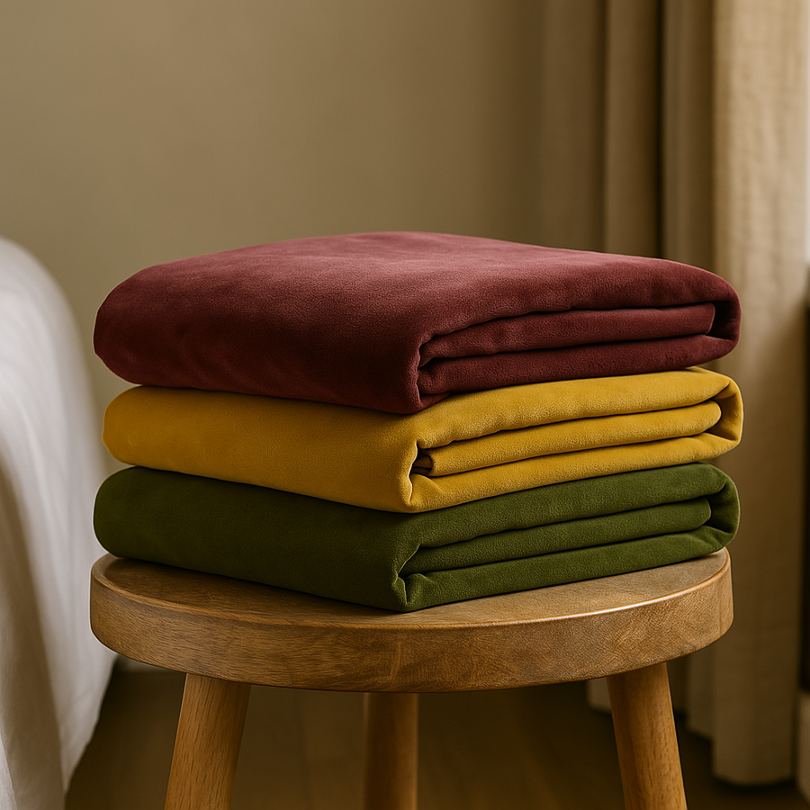 Handmade Velvet Bed Runner – 100% Cotton | Multiple Sizes & Colors Available