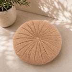 Thumbnail for Boucle Round Cushion | Handmade Teddy Accent Pillow for Sofa, Bed & Chair