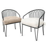 Thumbnail for Handmade Boucle U-Shape Chair Cushion with Ties | Soft Tufted Seat Pad for Dining, Kitchen & Patio Chairs