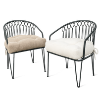 Thumbnail for Handmade Boucle U-Shape Chair Cushion with Ties | Soft Tufted Seat Pad for Dining, Kitchen & Patio Chairs