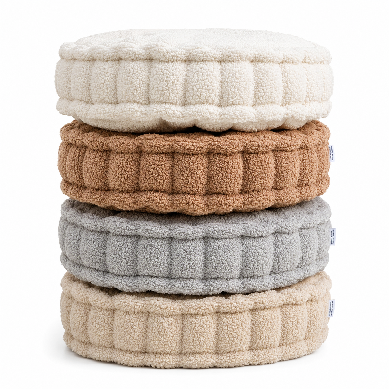 Round Boucle Floor Cushion | Tufted Seat Pad for Chairs, Reading Nooks & Cozy Spaces