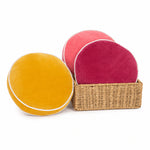 Thumbnail for Cotton Velvet Round Chair Pad with White Piping