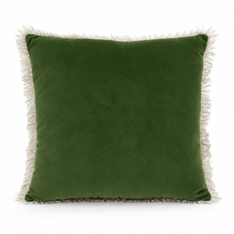 Velvet Fringe Cushion Cover | Handmade Cotton Velvet Pillowcase | Decorative Throw Pillow Cover for Sofa or Patio