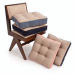 Thumbnail for Custom Linen & Velvet Seat Cushion | Tufted Dining Chair Pad | Handmade Chair Cushion | Custom Size Seat Pad