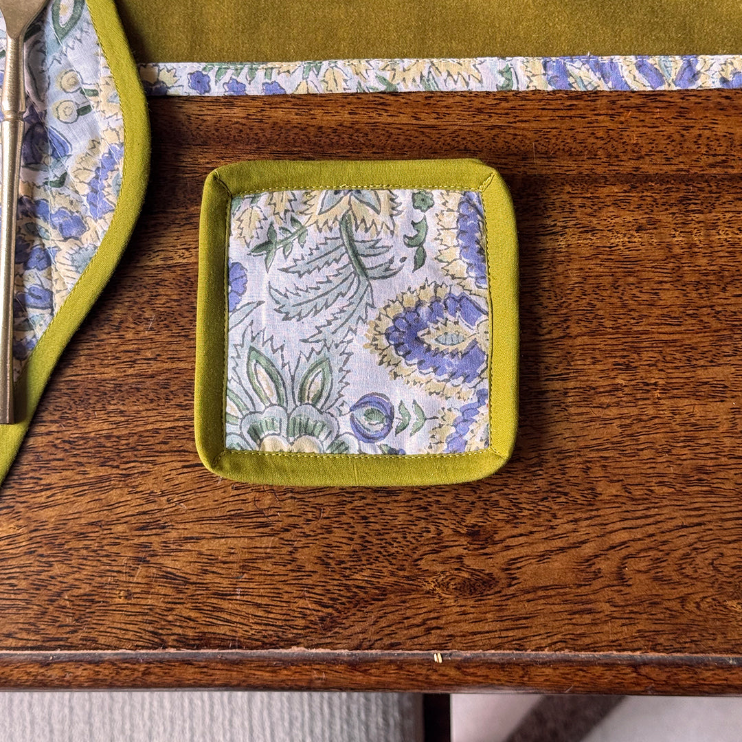 Luxury Velvet Dining Table Set | Custom Table Runner, Wave Border Placemats, Coasters & Napkins