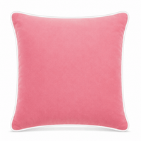 Thumbnail for Dark Rose White piping Cotton Velvet Cushion Cover