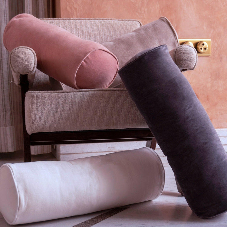 Luxury Cotton Velvet Bolster Cover same piping trim