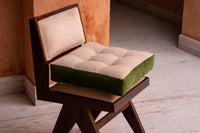 Thumbnail for Custom Linen & Velvet Seat Cushion | Tufted Dining Chair Pad | Handmade Chair Cushion | Custom Size Seat Pad
