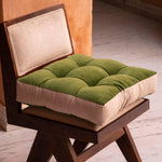 Thumbnail for Cotton Velvet square Chair pad with linen border