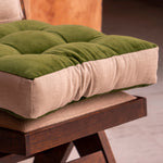 Thumbnail for Cotton Velvet square Chair pad with linen border