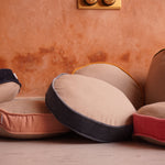 Thumbnail for Round Dining Stool Cushion Pillow | Linen & Cotton Velvet Seat Cushion | Handmade Ready Filled Round Cushion
