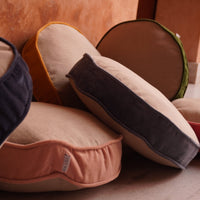 Thumbnail for Round Dining Stool Cushion Pillow | Linen & Cotton Velvet Seat Cushion | Handmade Ready Filled Round Cushion