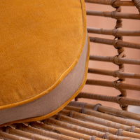 Thumbnail for Round Dining Stool Cushion Pillow | Linen & Cotton Velvet Seat Cushion | Handmade Ready Filled Round Cushion