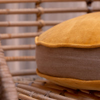 Thumbnail for Round Dining Stool Cushion Pillow | Linen & Cotton Velvet Seat Cushion | Handmade Ready Filled Round Cushion