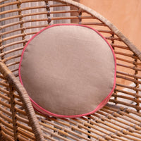 Thumbnail for Round Dining Stool Cushion Pillow | Linen & Cotton Velvet Seat Cushion | Handmade Ready Filled Round Cushion