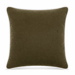 Thumbnail for Dusty Brown White piping Cotton Velvet Cushion Cover