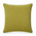 Thumbnail for Dusty Mustard White piping Cotton Velvet Cushion Cover