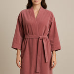 Thumbnail for Dusty Pink Cotton Velvet Kimono