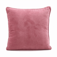 Thumbnail for Pink Cotton Velvet Cushion Cover: Decorative Throw Pillow with Trim