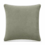 Thumbnail for Elephant Grey White piping Cotton Velvet Cushion Cover