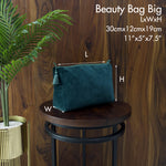 Thumbnail for Velvet Makeup Travel Pouch Handmade Cosmetic Bag Luxury Velvet Travel Bag Makeup Skincare Organizer