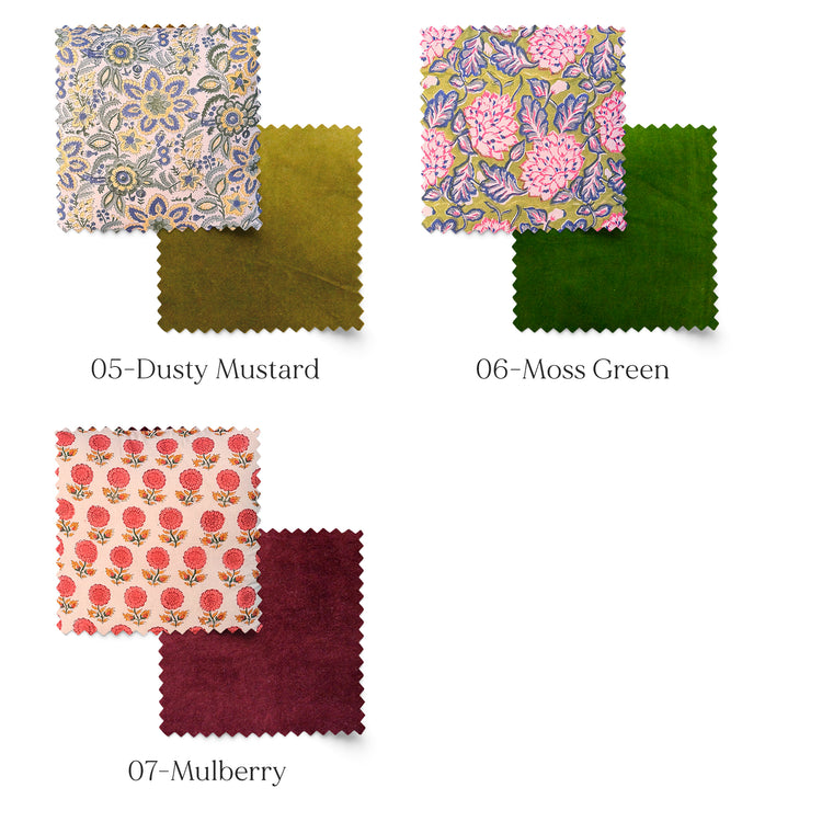 Handmade Velvet Chair Cushion with Ties – 9 Tufted Stitch Square Seat Pad for Dining & Home Decor