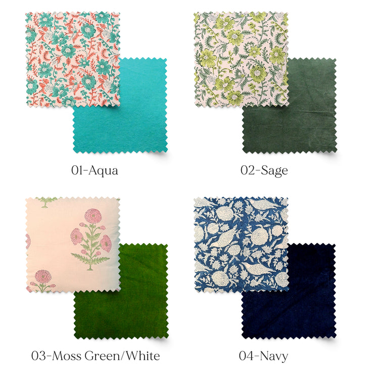 Handmade Velvet Chair Cushion with Ties – 9 Tufted Stitch Square Seat Pad for Dining & Home Decor