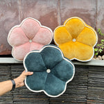 Thumbnail for Puffy 3D Velvet Flower Cushion with Contrast Piping