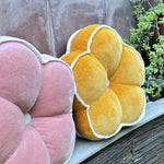 Thumbnail for Puffy 3D Velvet Flower Cushion with Contrast Piping